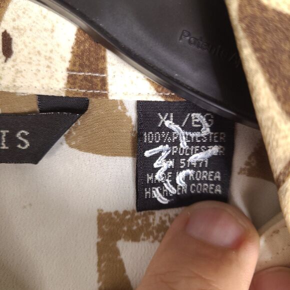 Marquis Shirt Mens XL Brown Beige White Button Down Retro Designer - Picture 5 of 15